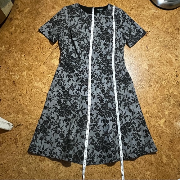 Lauren Ralph Lauren Houndstooth Plaid Floral Dress Sz 10 - Picture 9 of 13